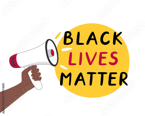 Loud speaker with "Black lives matter" lettering