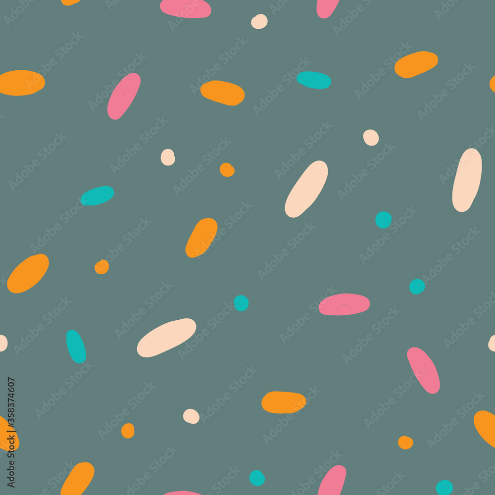 Confetti vector seamless pattern. Abstract festive background with colorful sprinkles and dots. Confetti vector seamless pattern. Abstract festive background with colorful sprinkles and dots.