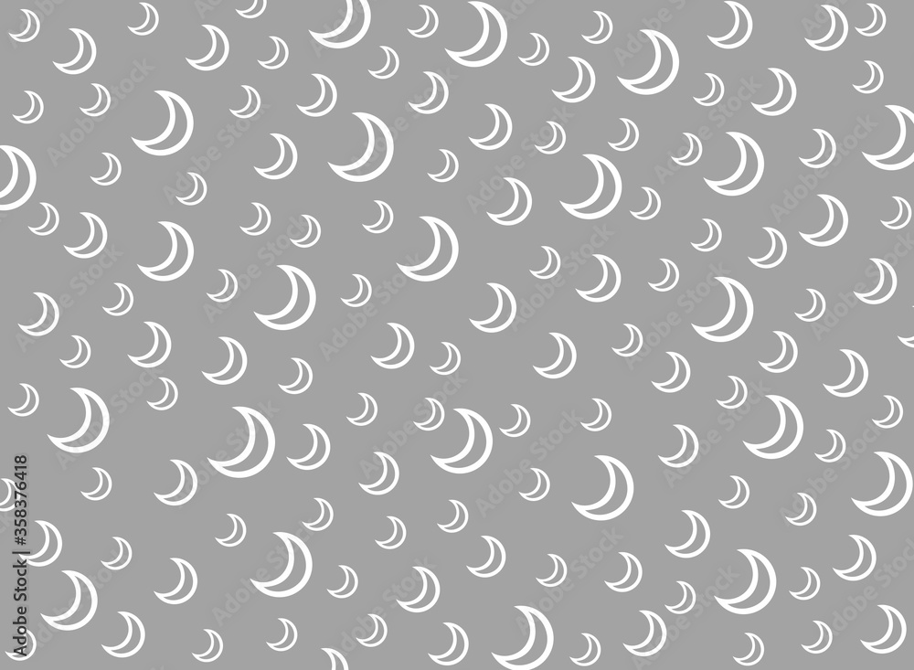 Half moon pattern design with gray background. Suitable for wallpaper or print on fabric