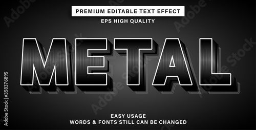 editable text effect metal