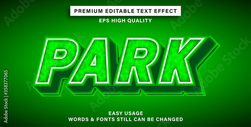 editable text effect park