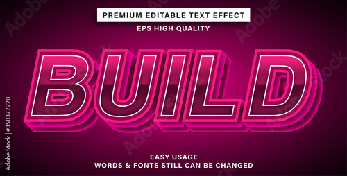 editable text effect build