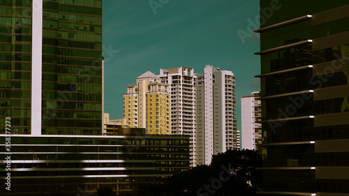Photography skyscrapers in the city