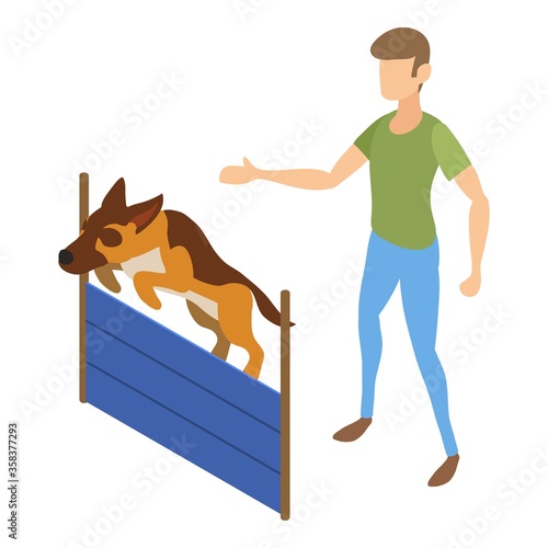 Dog jump wall icon. Isometric of dog jump wall vector icon for web design isolated on white background