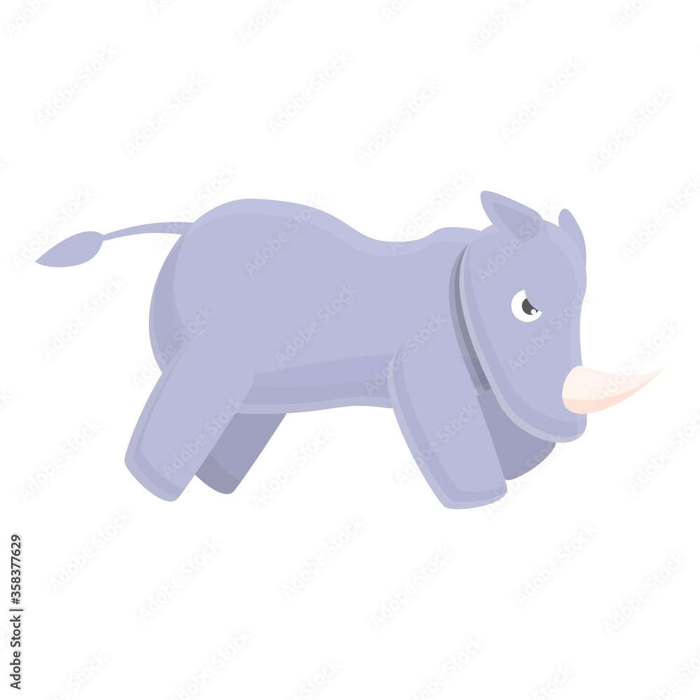 Fototapeta premium Aggressive rhino icon. Cartoon of aggressive rhinovector icon for web design isolated on white background