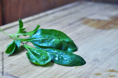 Fresh spinach leaves. Spinach Salad. .