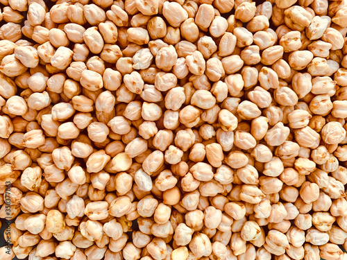 chickpea texture background. Top view. Close up.