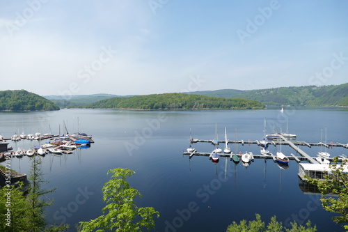 Blick über die Rurtalsperre Schwammenauel in der Eifel photo