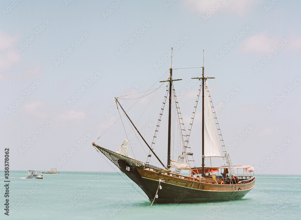 Carribbean sea scape taking in beautiful Aruba
