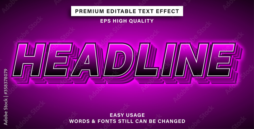 editable text effect headline editable text effect headline