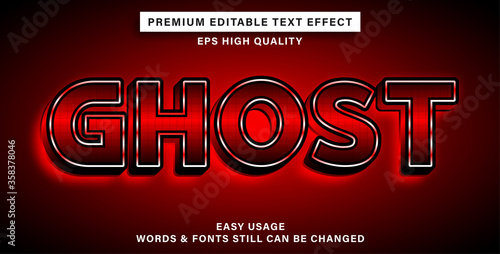 editable text effect ghost