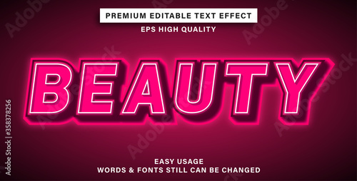 editable text effect beauty