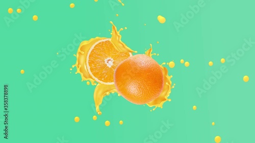 orange and blue water splash