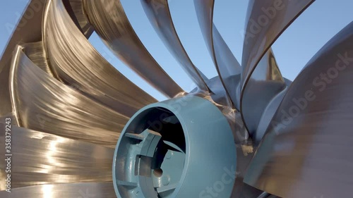 Hydro Francise turbine in sunset photo