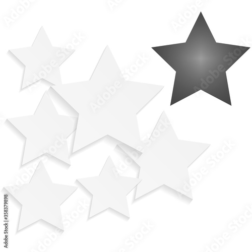 Abstract white background with 3d paper stars. The concept of design elements. Vector illustration