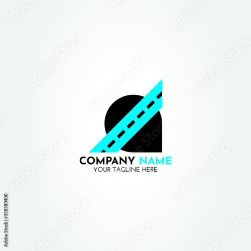 Modern, creative, simple A road logo vector