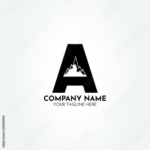 Creative, modern, simple A mount logo vector