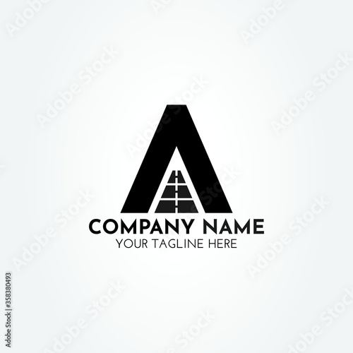 Creative, modern, simple A road logo vector