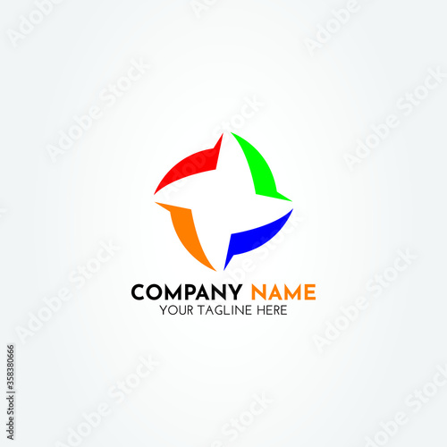 Creative communication circle logo vector