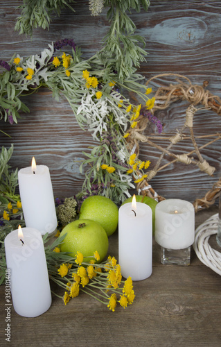 Canvastavla Symbols of wiccan sabbat Litha