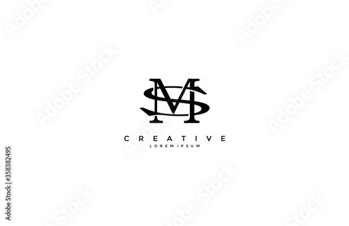 Linked Letter MS Vintage Logo Design