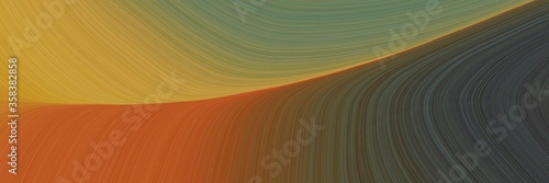 simple colorful smooth swirl waves background design with dark olive green  peru and coffee color