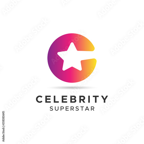 Initial C letter logo design template