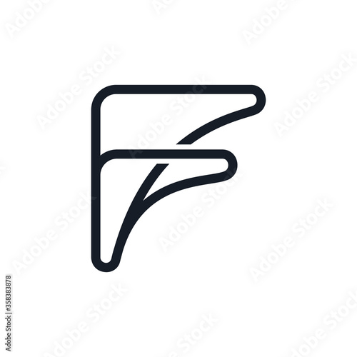 Initial F letter logo design template