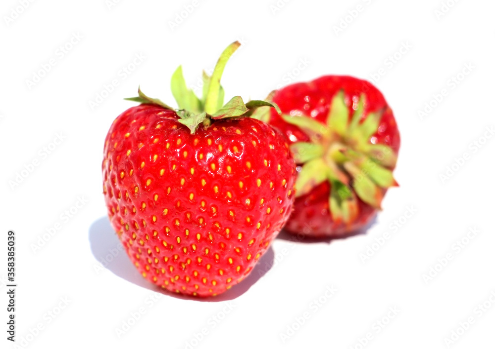 Ripe fresh juicy aromatic sweet berry strawberry on a white background isolated. Ripe fresh juicy aromatic sweet berry strawberry on a white background isolated.