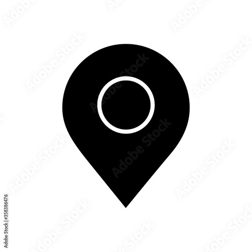 web icons concept, location pin icon, silhouette style