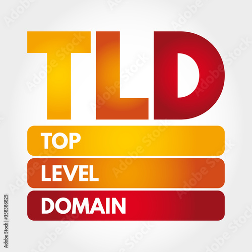 TLD - Top Level Domain acronym, technology concept background