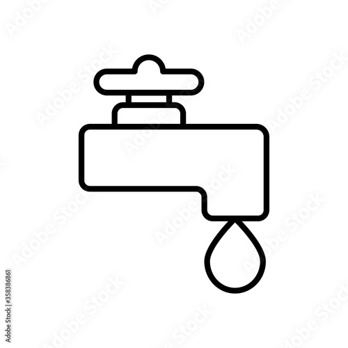 water faucet icon, line style