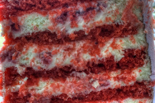 sweet raspberry multi layer gateau cake close up