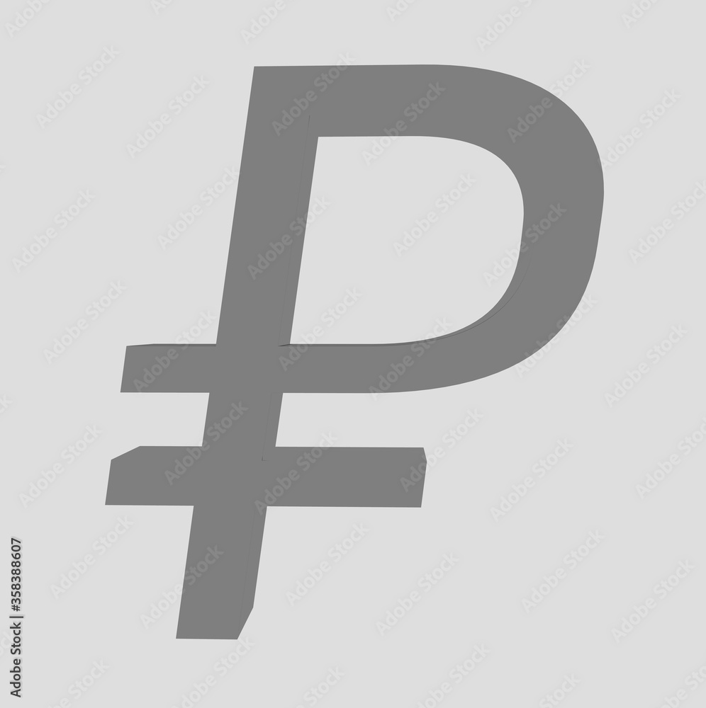 Ruble symbol sign isolated rouble Russian ruble 3d render Ruble symbol sign isolated rouble Russian ruble 3d render