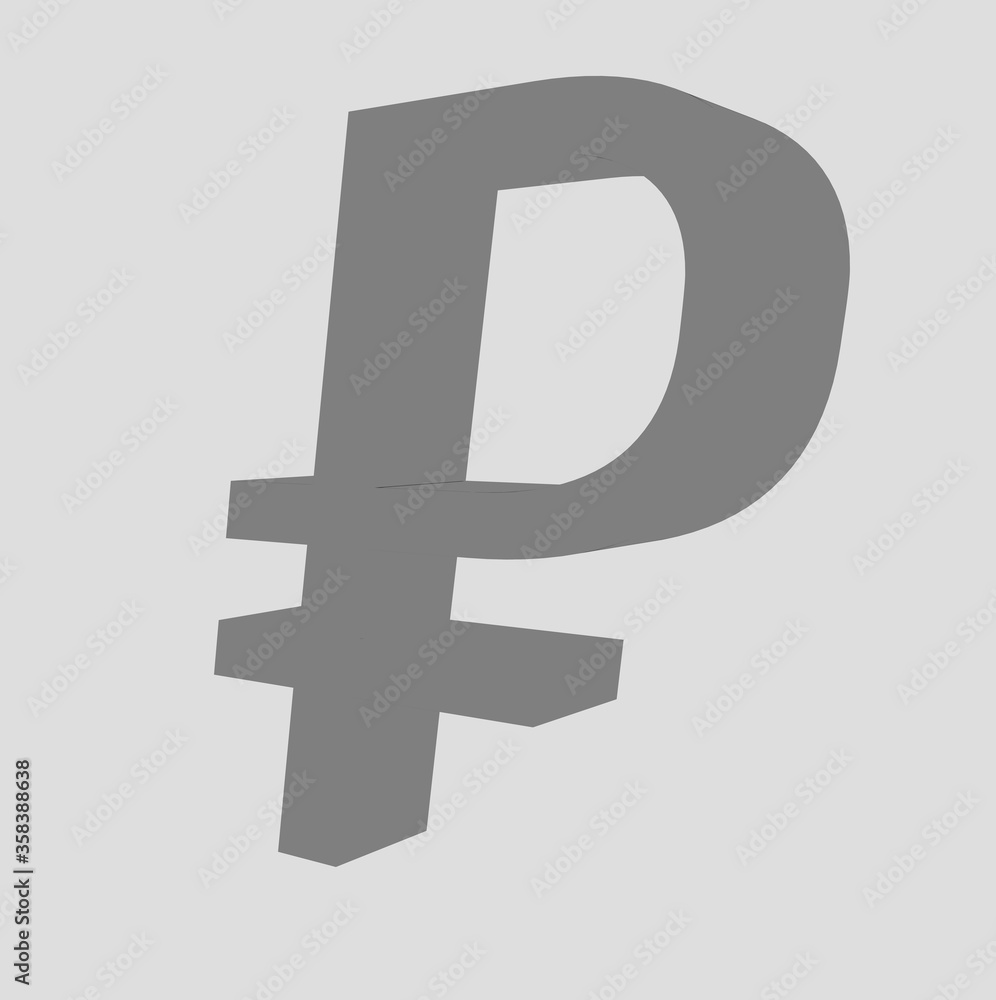 Obraz premium Ruble symbol sign isolated rouble Russian ruble 3d render