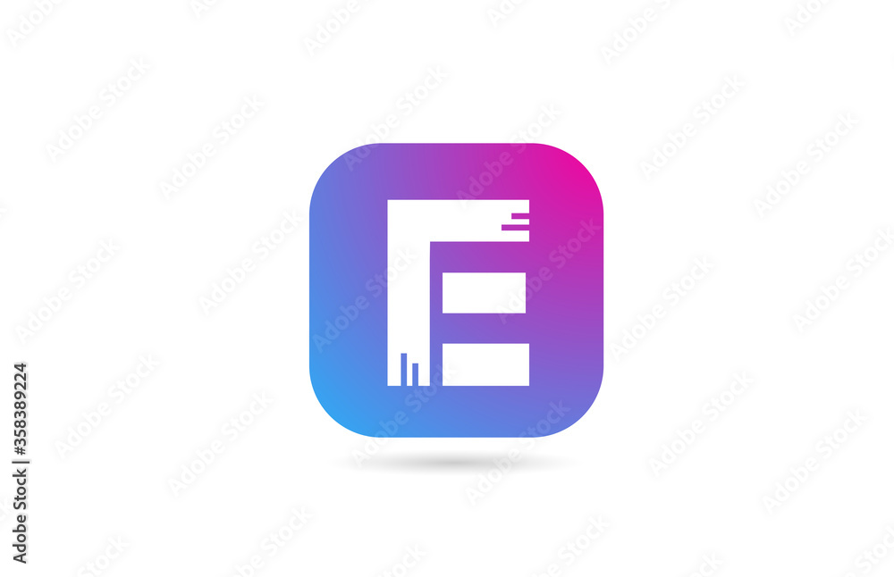 square E alphabet letter logo for company and business. Pink blue colour template for corporate identity square E alphabet letter logo for company and business. Pink blue colour template for corporate identity