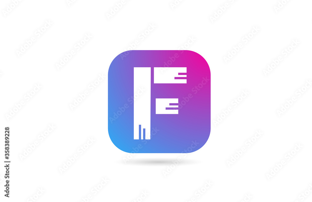 square F alphabet letter logo for company and business. Pink blue colour template for corporate identity square F alphabet letter logo for company and business. Pink blue colour template for corporate identity