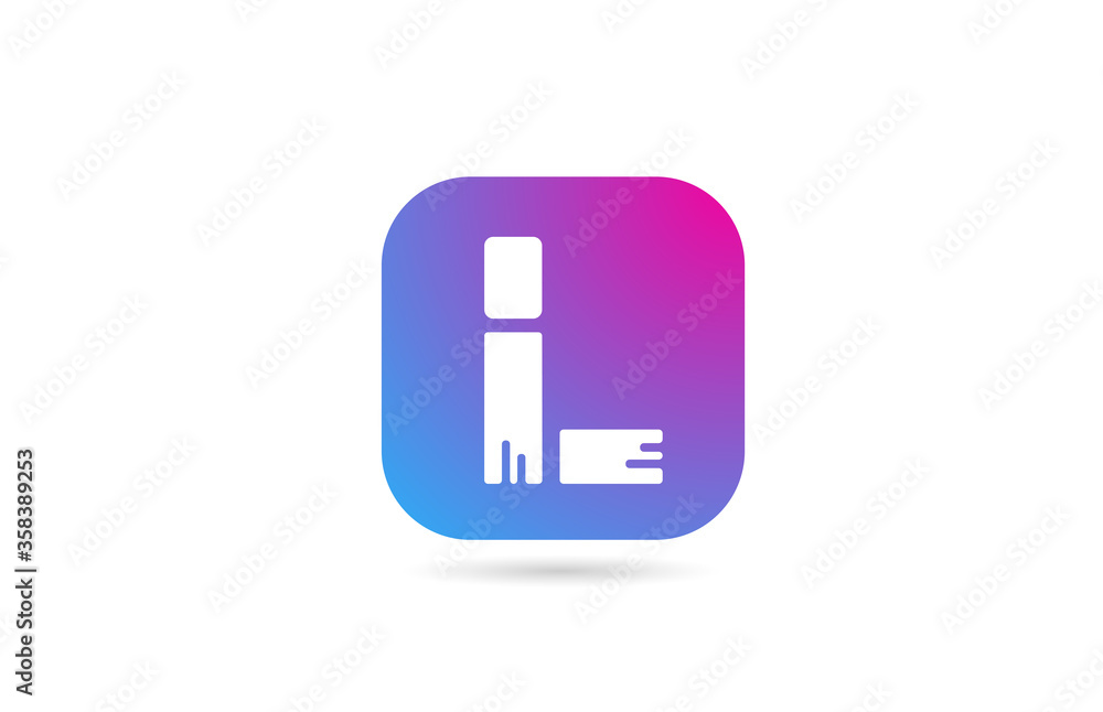 square L alphabet letter logo for company and business. Pink blue colour template for corporate identity square L alphabet letter logo for company and business. Pink blue colour template for corporate identity