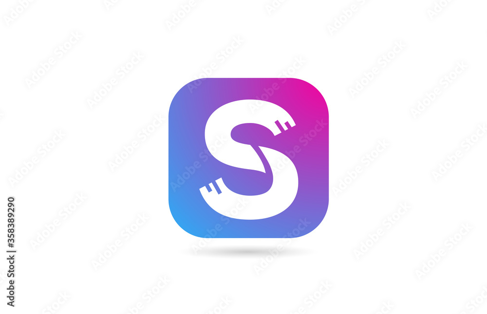 square S alphabet letter logo for company and business. Pink blue colour template for corporate identity square S alphabet letter logo for company and business. Pink blue colour template for corporate identity