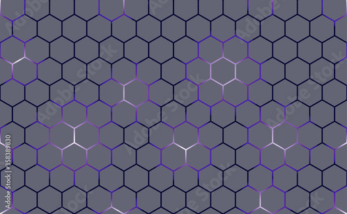 Honey comb mosaic texture. Hexagon shape seamless pattern grid. Modern abstract minimal geometric design. Vector illustration background. Polygonal creative element structure