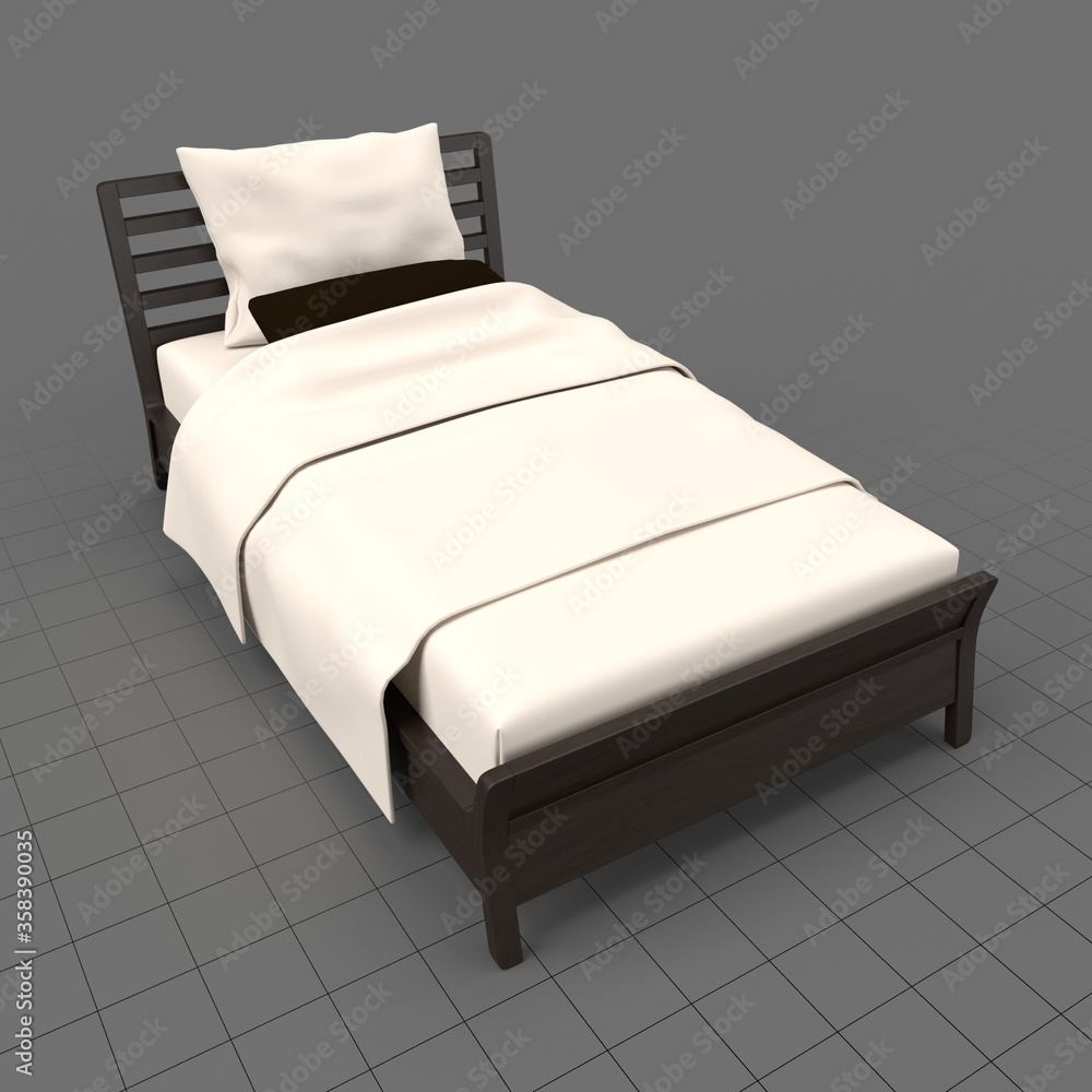 Modern single bed 2 Stock 3D asset | Adobe Stock