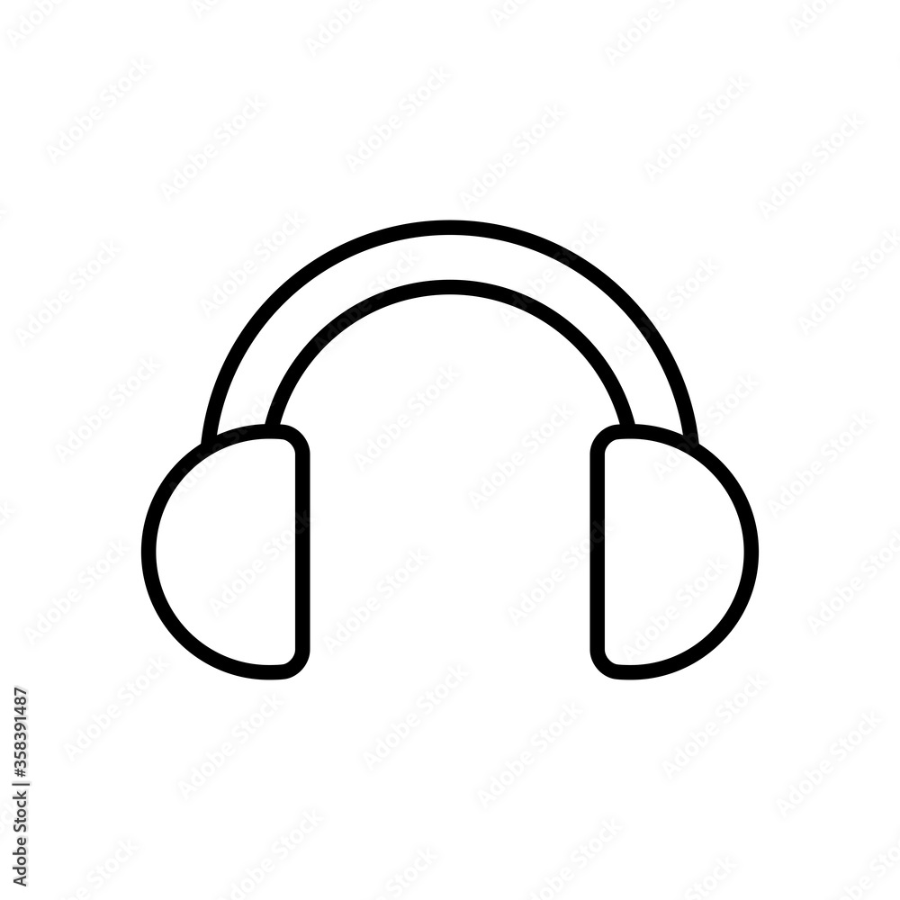 web icons concept, headphones icon, line style web icons concept, headphones icon, line style
