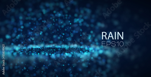 Abstract vector rain background. Splash drops on asphalt. Underwater color