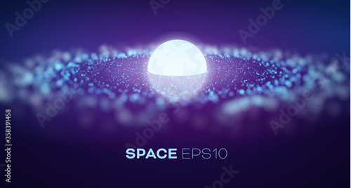 Galaxy in abstract style on light background. Abstract space vector background. Purple galaxy spiral way