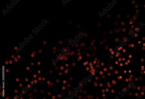 Dark Red, Yellow vector texture with colored snowflakes.