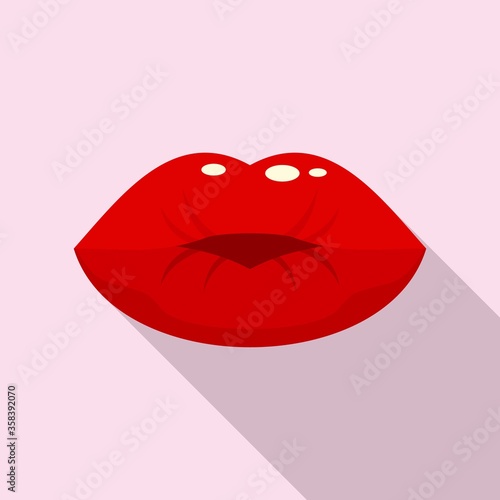 Hot kiss icon. Flat illustration of hot kiss vector icon for web design