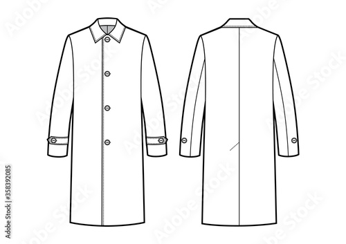 Vector illustration of men's coat. Clothes in business style
