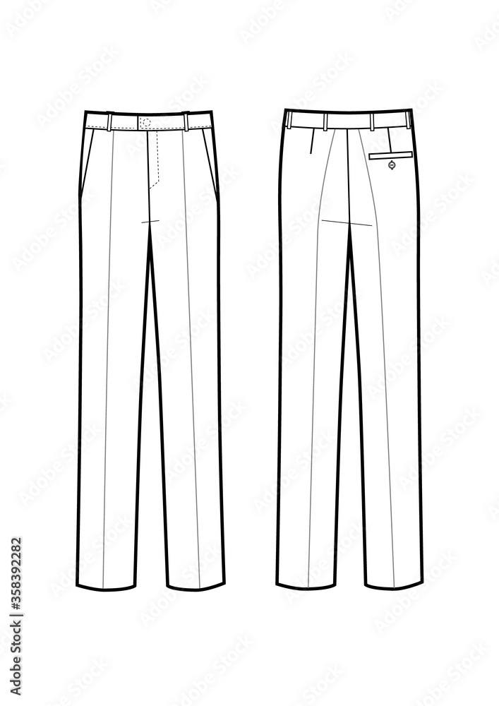 Vector illustration of men's business beauty pants. Vector illustration of men's business beauty pants.