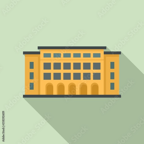 Library building icon. Flat illustration of library building vector icon for web design