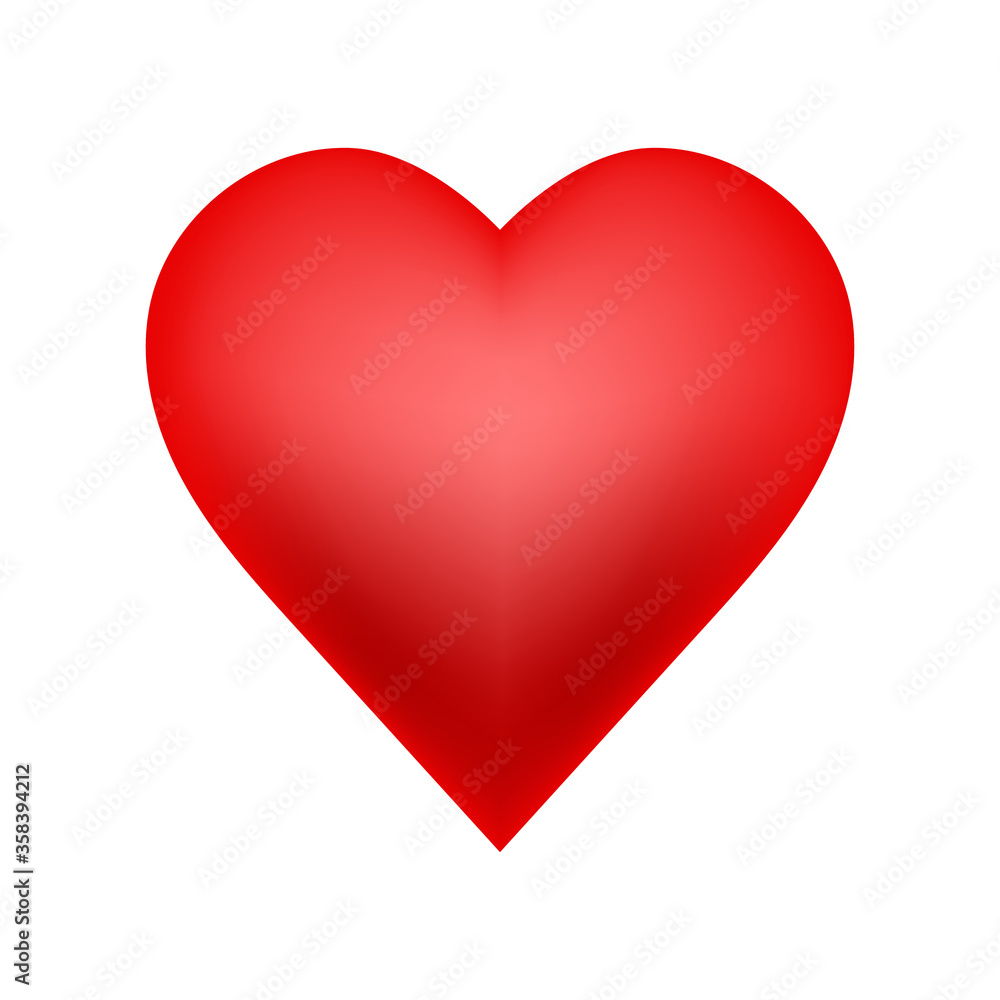 Red gradient heart illustration. Love, affection, romance. Valentines Day concept. illustration can be used for topics like holiday, anniversary, relationships Red gradient heart illustration. Love, affection, romance. Valentines Day concept. illustration can be used for topics like holiday, anniversary, relationships